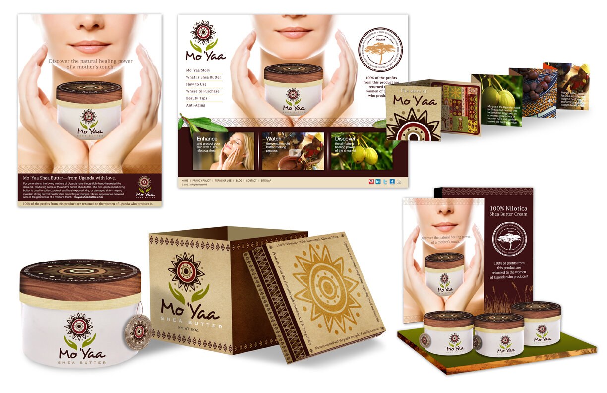 Mo Yaa tea — packaging and supporting brand presentation.